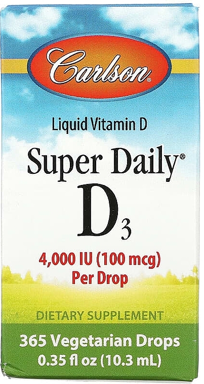 Witamina D3 w kroplach, 4000 j.m. - Carlson Super Daily Liquid Vitamin D3 — Zdjęcie N2