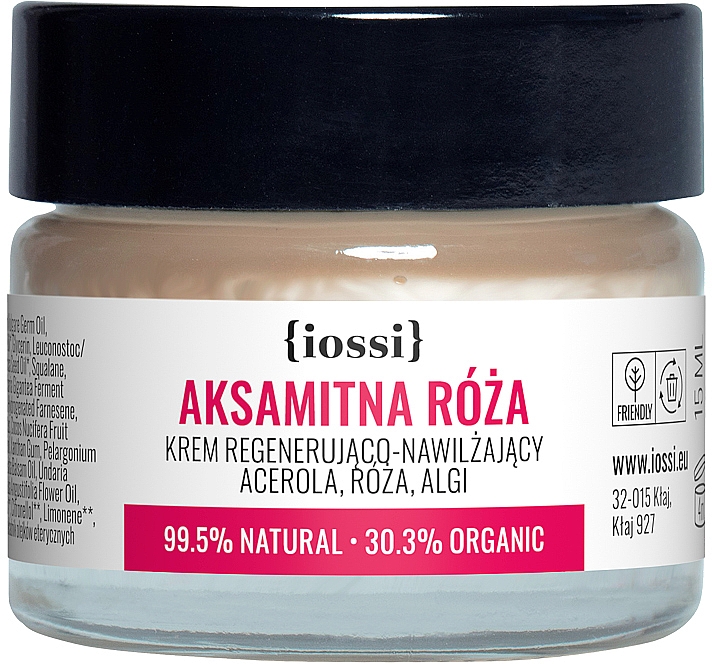 Regenerująco-nawilżający krem z acerolą, różą i algami - Iossi Aksamitna róża (miniprodukt) — Zdjęcie N1