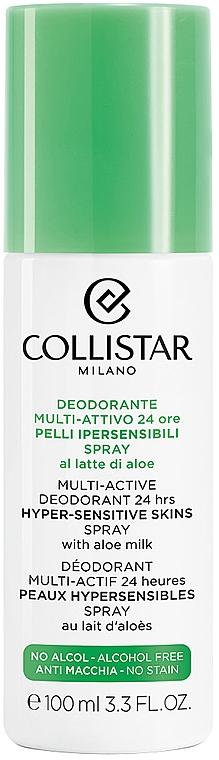 Multiaktywny dezodorant w sprayu do skóry wrażliwej - Collistar Multi-Active Deodorant 24 Hours Spray