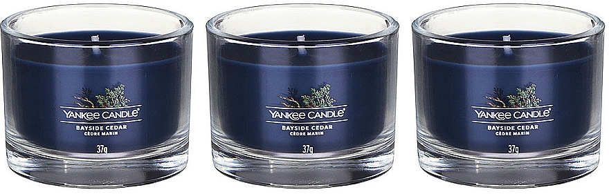 Zestaw świec zapachowych - Yankee Candle Bayside Cedar (candle/3x37g) — Zdjęcie N2