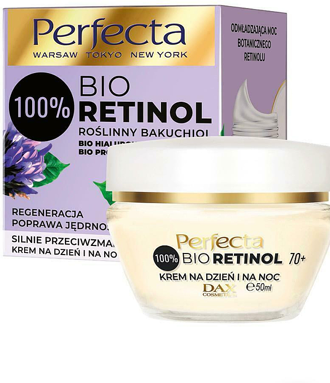 Silnie przeciwzmarszczkowy krem na dzień i na noc 70+ - Perfecta Bio Retinol 70+ Anti-Wrinkle Day And Night Cream-Firming — Zdjęcie N1