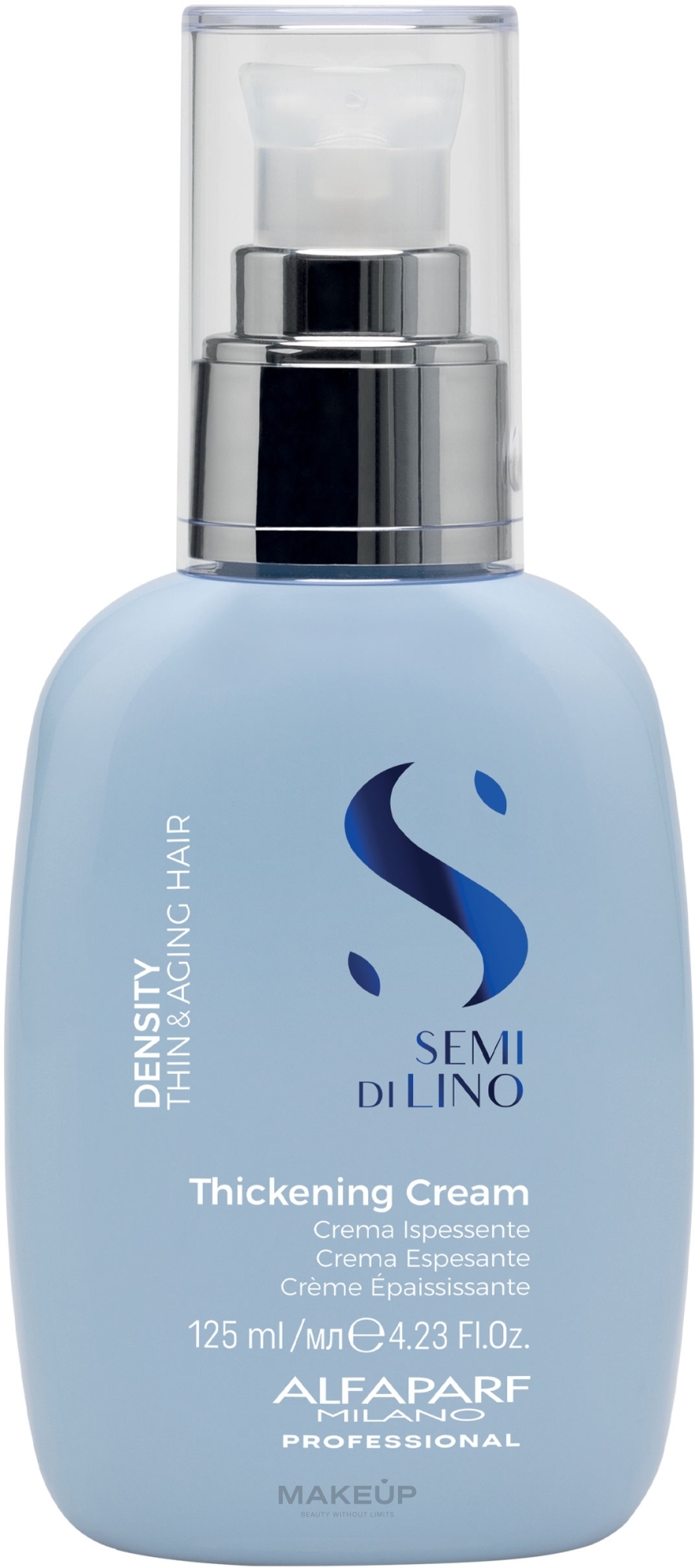 Termoochronny krem zagęszczający do włosów cienkich i starzejących się - Alfaparf Semi di Lino Density Thickening Cream — Zdjęcie 125 ml