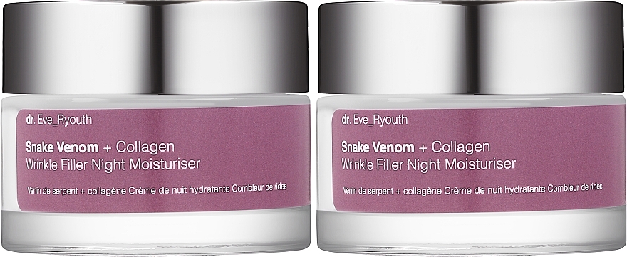 Zestaw Krem do twarzy na noc - Dr. Eve_Ryouth Snake Venom + Collagen Wrinkle Filler Night Moisturiser (cr/2x50ml) — Zdjęcie N2