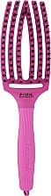 Zakrzywiona szczotka do włosów, różowa - Olivia Garden Fingerbrush Think Pink 2022 Bright Pink — Zdjęcie N1