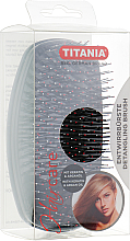Kompaktowa szczotka do włosów, szara - TITANIA — Zdjęcie N2