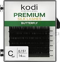 Kup Sztuczne rzęsy Butterfly Green C 0.15 (6 rzędów: 14 mm) - Kodi Professional