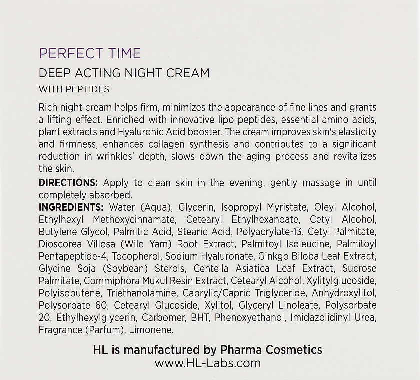 Krem do twarzy na noc z pączkami modrzewia i naturalną witaminą C - Holy Land Cosmetics Perfect Time Deep Acting Night Cream — фото N3