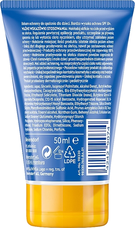 Balsam ochronny na słońce dla dzieci KIDS SPF 50+ - NIVEA SUN POCKET SIZE — Zdjęcie N2