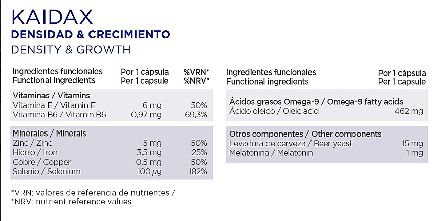 Kompleks witaminowo-mineralny do włosów - Kaidax Hair Density & Growth Capsules — Zdjęcie N3