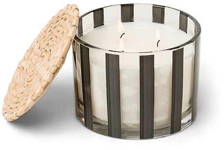 Świeca zapachowa w szkle, 3 knoty - Paddywax Al Fresco Striped Glass Candle Palo Santo & Sage — Zdjęcie N1