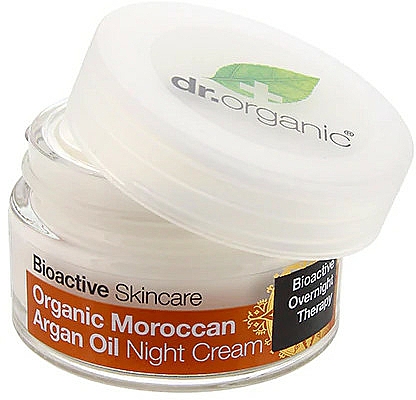 Krem do ciała na noc z organicznym olejem arganowym - Dr Organic Bioactive Skincare Organic Moroccan Argan Oil Night Cream — Zdjęcie N1