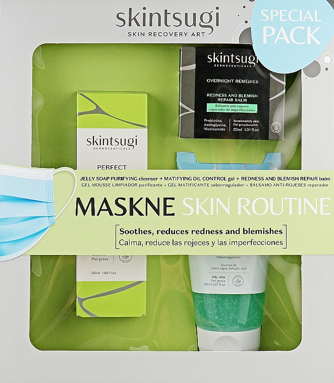 Zestaw - Skintsugi Maskne Skin Routine (gel/50ml + balm/30ml + gel/soap/150ml) — Zdjęcie N1