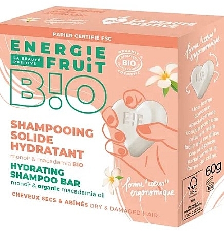 Szampon w kostce do włosów suchych i zniszczonych Olej monoi i makadamia - Energie Fruit Monoi & Macadamia Oil Hydrating Shampoo Bar — Zdjęcie N1