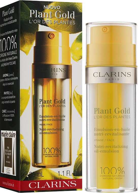 Odżywczo-rewitalizująca emulsja z olejkiem do twarzy - Clarins Plant Gold Nutri-Revitalizing Oil-Emulsion — Zdjęcie N2