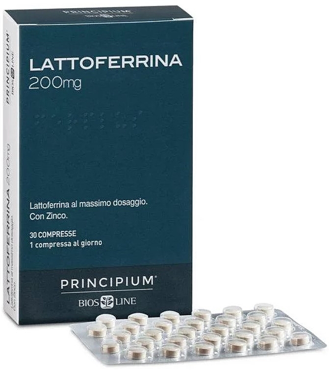 Suplement diety Laktoferyna - BiosLine Principium Lattoferrina 200 Mg — Zdjęcie N1