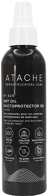 Olejek do ciała z filtrem przeciwsłonecznym - Atache Be Sun Dry Oil Photoprotector Spf 50 — Zdjęcie N1