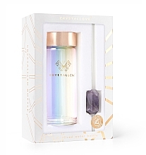 Szklana holograficzna butelka na wodę z ametystem i słomką, 400 ml - Crystallove Glass Hologram Water Bottle with Amethyst and Straw — Zdjęcie N9