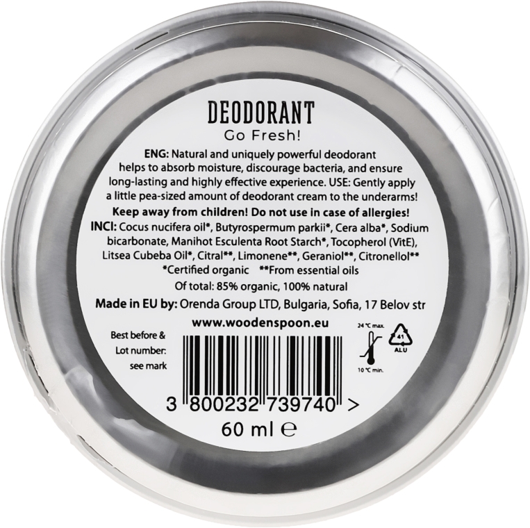 Naturalny dezodorant w kremie - Wooden Spoon Go Fresh Cream Deodorant — Zdjęcie N2