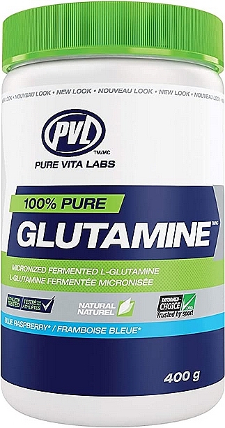 Aminokwasy - Pure Vita Labs 100% Pure Glutamine Blue Raspberry — Zdjęcie N1