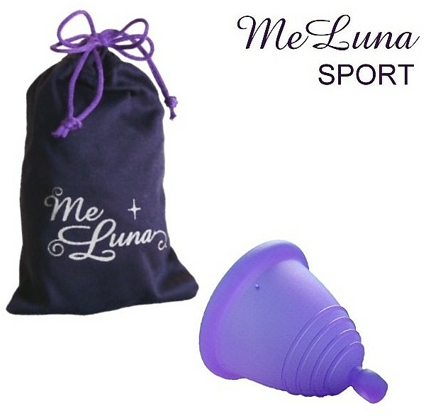 Kubeczek menstruacyjny, rozmiar XL, fioletowy - MeLuna Sport Shorty Menstrual Cup Ball — Zdjęcie N1