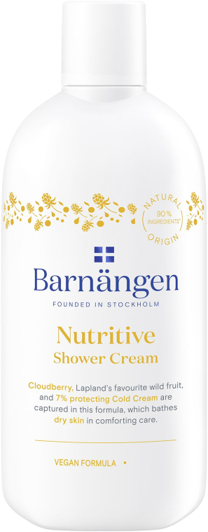 Krem-żel do mycia ciała z maliną moroszką do suchej i bardzo suchej - Barnangen Nordic Care Nutritive Shower Cream