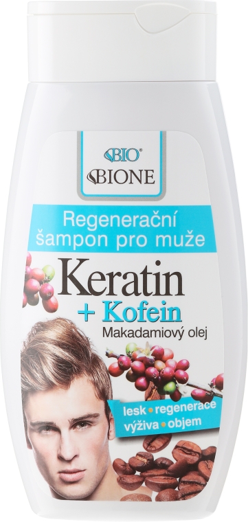 Regenerujący szampon do włosów dla mężczyzn - Bione Cosmetics Keratin + Caffeine Regenerative Shampoo For Men