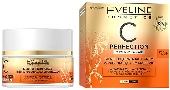 Silnie ujędrniający krem wypełniający zmarszczki 50+ - Eveline Cosmetics C Perfection Strongly Firming Cream Filling Wrinkles — Zdjęcie N1