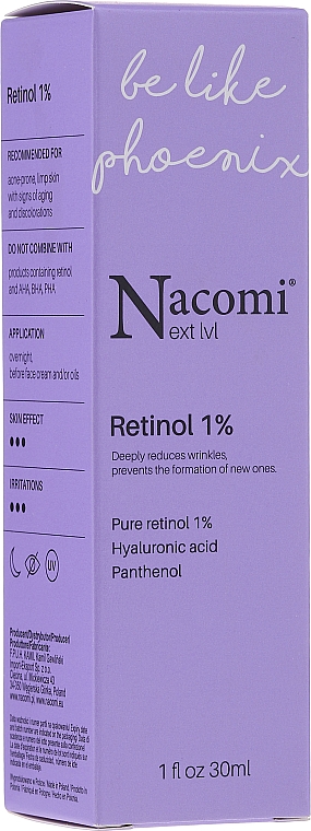 Serum do twarzy na noc z retinolem 1% - Nacomi Next Level Retinol 1%