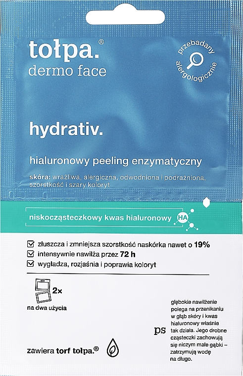 Maska-peeling hydroenzymatyczny na twarz, szyję i dekolt - Tołpa Dermo Face Hydrativ — Zdjęcie N1