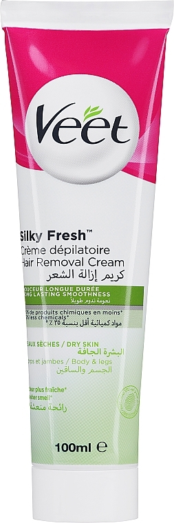 Krem do depilacji dla skóry wrażliwej - Veet Hair Removal Cream Silk and Fresh for Dry Skin — Zdjęcie N1