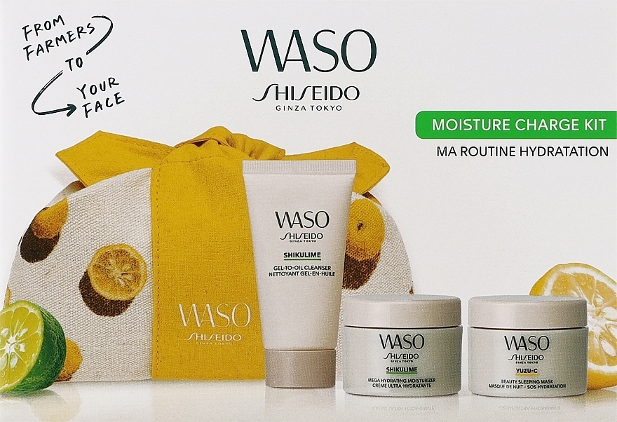 Zestaw - Shiseido Waso Moisture Charge Kit Starter Kit (f/cream/15ml + f/mask/15ml + cleanser/30ml) — Zdjęcie N1