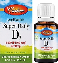 Witamina D3 w kroplach, 4000 j.m. - Carlson Super Daily Liquid Vitamin D3 — Zdjęcie N2