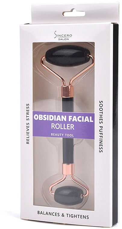 Masażer do twarzy z obsydianu - Sincero Salon Obsidiane Face Roller — фото N1