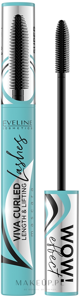 Tusz do rzęs, wydłużająco-podkręcający - Eveline Cosmetics Viva Curled Lashes  — Zdjęcie Black