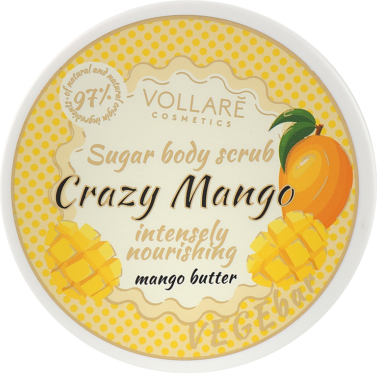 Odżywczy peeling cukrowy do ciała z masłem mango - Vollare VegeBar Sugar Body Scrub Crazy Mango