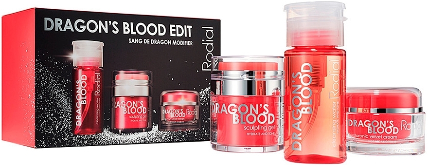 Zestaw - Rodial Dragon`s Blood Edit (micel/water/100ml + f/gel/50ml + f/cr/50ml) — Zdjęcie N1