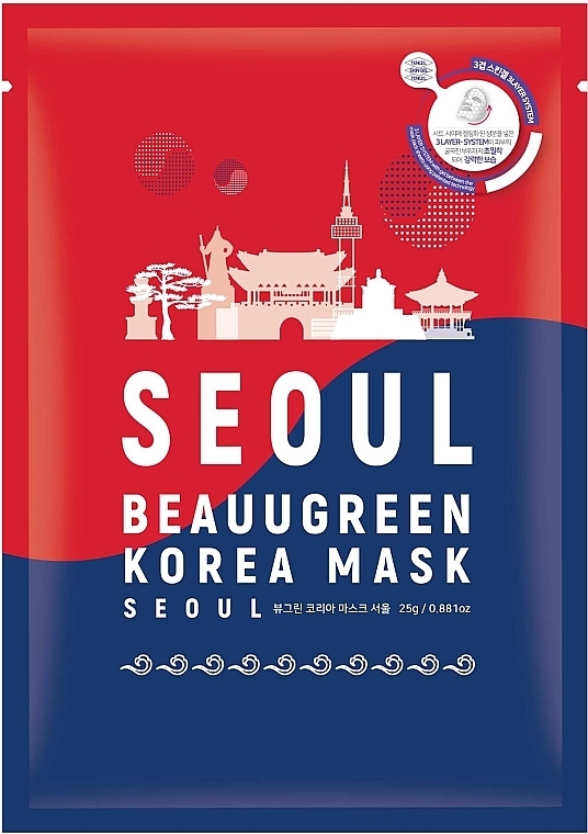 Maska na twarz w płachcie - BeauuGreen K-Beauty Korea Mask Seoul — Zdjęcie N1