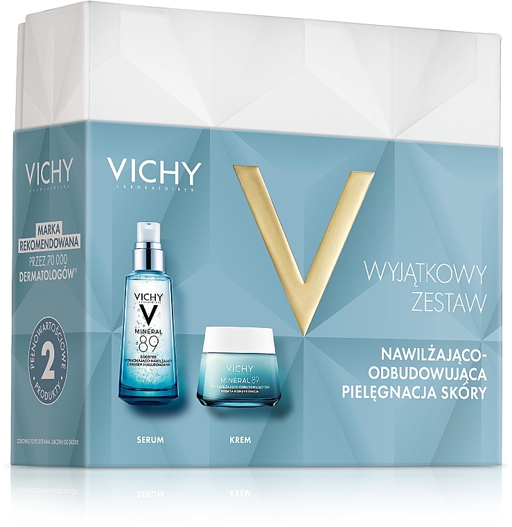 Zestaw do pielęgnacji twarzy - Vichy Mineral 89 (booster/50ml + cr/50ml) — Zdjęcie N1