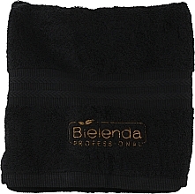 Ręcznik z logo, czarny, 50 x 100 cm - Bielenda Professional Spa Frotte Black Towel — Zdjęcie N1