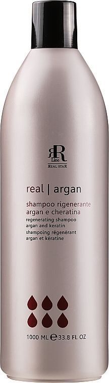 Szampon regenerujący do włosów z olejkiem arganowym i keratyną - RR Line Argan Star Shampoo
