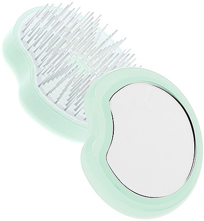 Kompaktowa szczotka do włosów z lusterkiem, miętowa - Janeke Compact and Ergonomic Handheld Hairbrush With Mirror — Zdjęcie N1