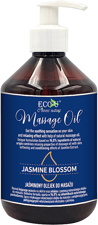 Jaśminowy olejek do masażu - Eco U Jasmine Blossom Massage Oil — Zdjęcie N3