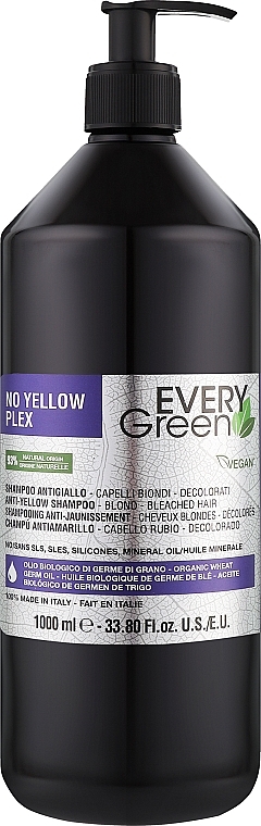 Szampon przeciw żółtym tonom do włosów blond i rozjaśnionych - EveryGreen No Yellow Plex Shampoo — Zdjęcie N2