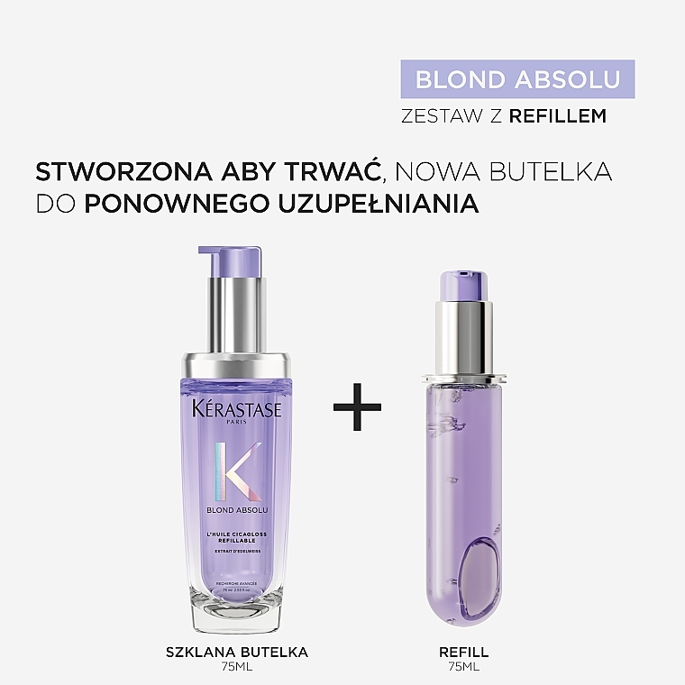 Nawilżający olejek do włosów - Kerastase Blond Absolu Cicagloss Hydrating Oil Concentrate Refillable — Zdjęcie N3