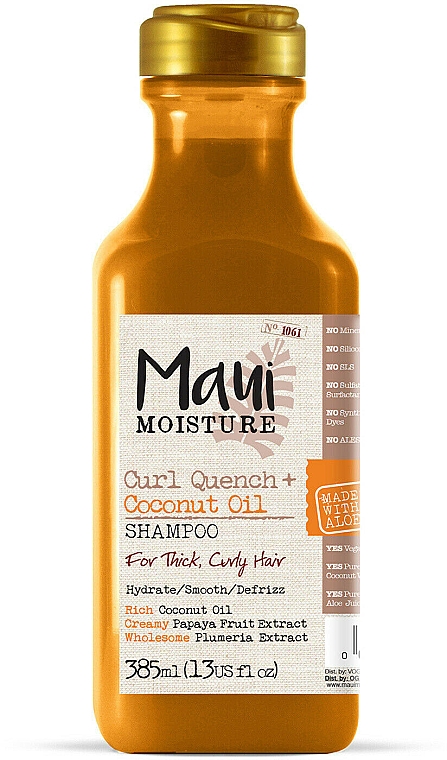 Szampon do włosów kręconych z awokado i elastyną - Maui Moisture Curl Quench+Coconut Oil Shampoo — Zdjęcie N1