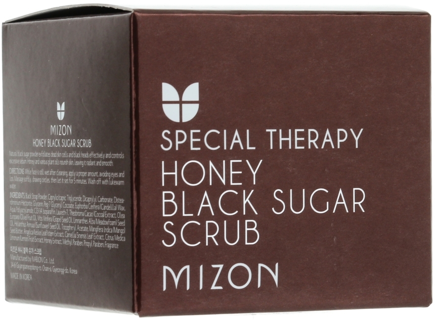 Scrub do twarzy z czarnym cukrem i miodem - Mizon Honey Black Sugar Scrub