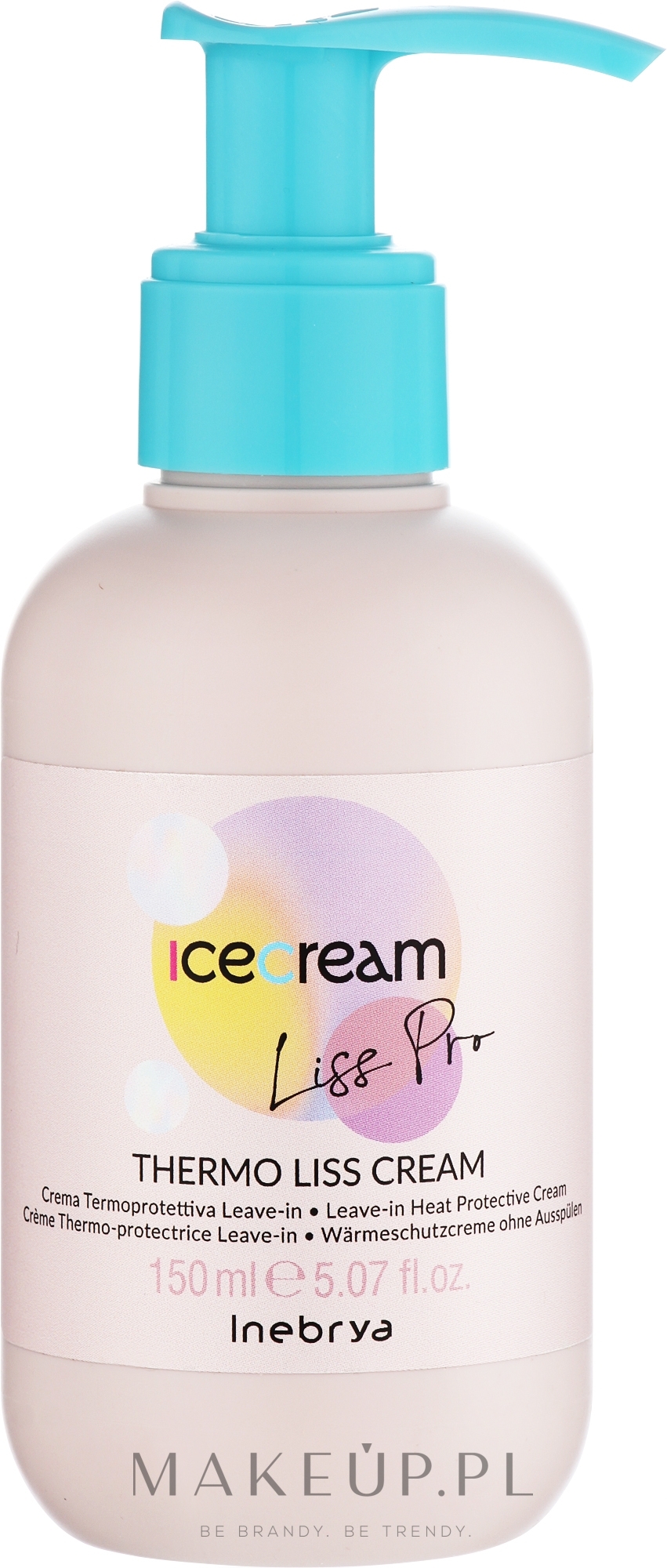 Termoochronny krem ​​do włosów - Inebrya Ice Cream Liss Pro Thermo Liss Cream — Zdjęcie 150 ml