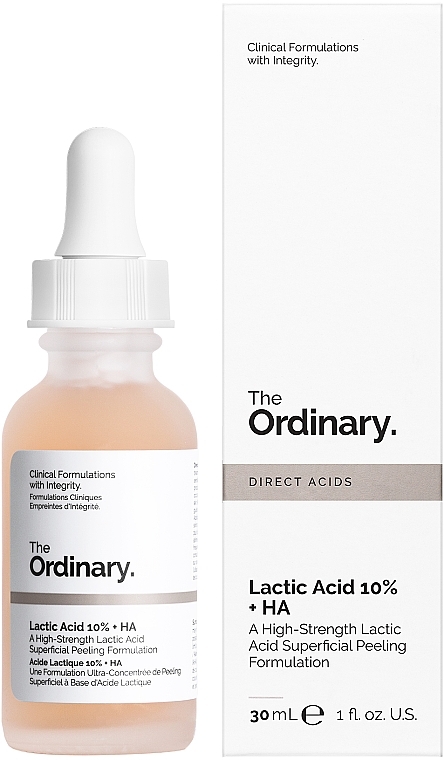 The Ordinary Lactic Acid 10% + HA 2% - Serum peelingujące do twarzy z kwasem mlekowym HA 2% — Zdjęcie N2