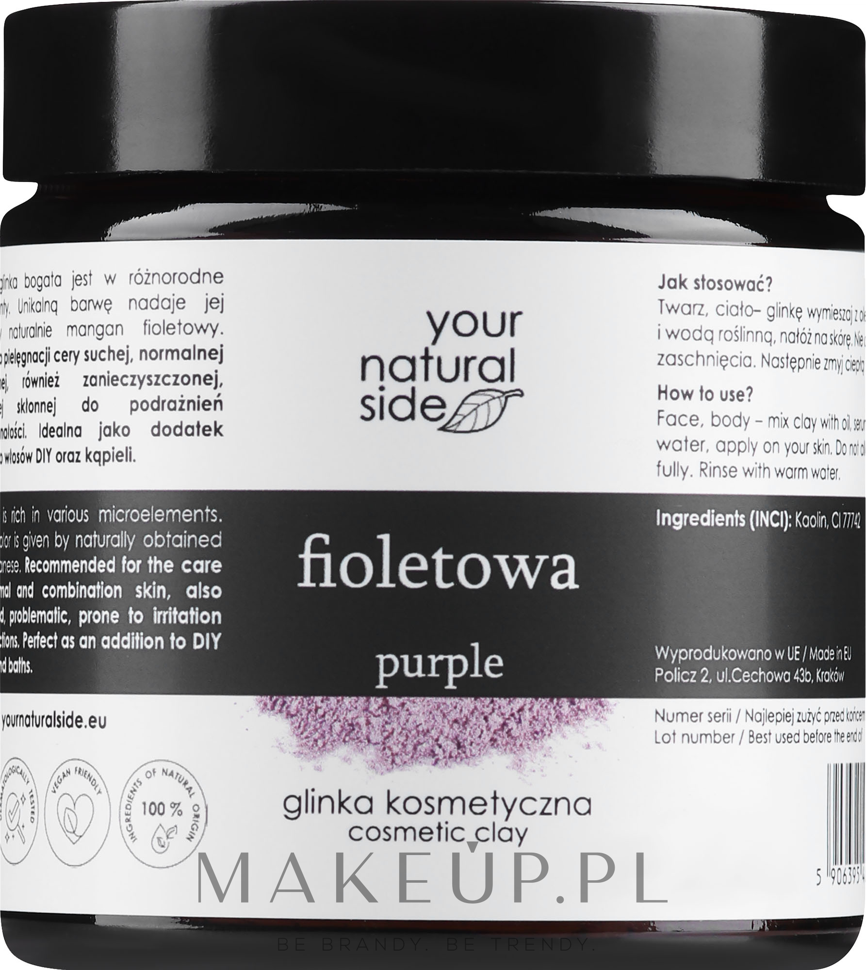 100% naturalna glinka fioletowa - Your Natural Side — Zdjęcie 50 g