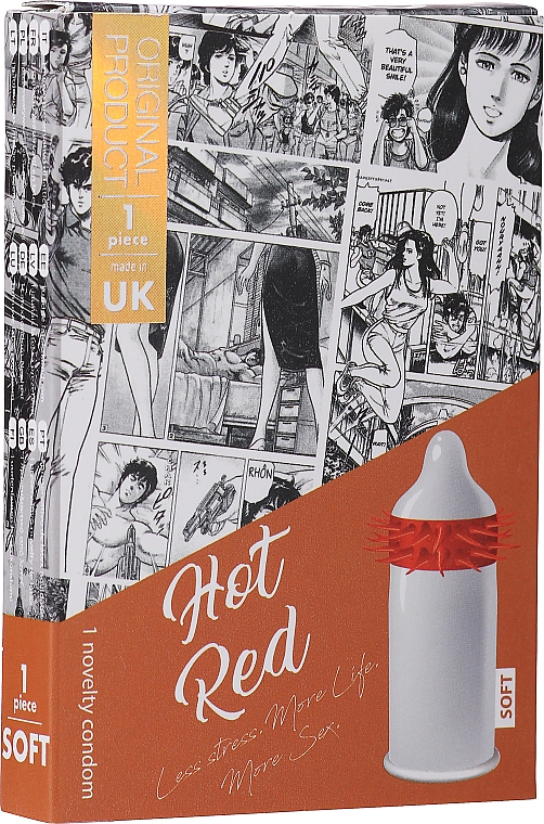 Prezerwatywy z wypustkami - Egzo Hot Red — Zdjęcie N1